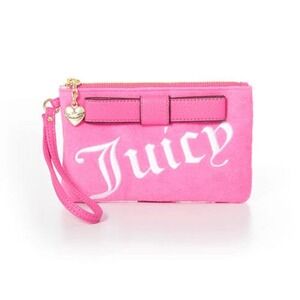 Juicy Couture Stripe It Rich Pink Wristlet NWT